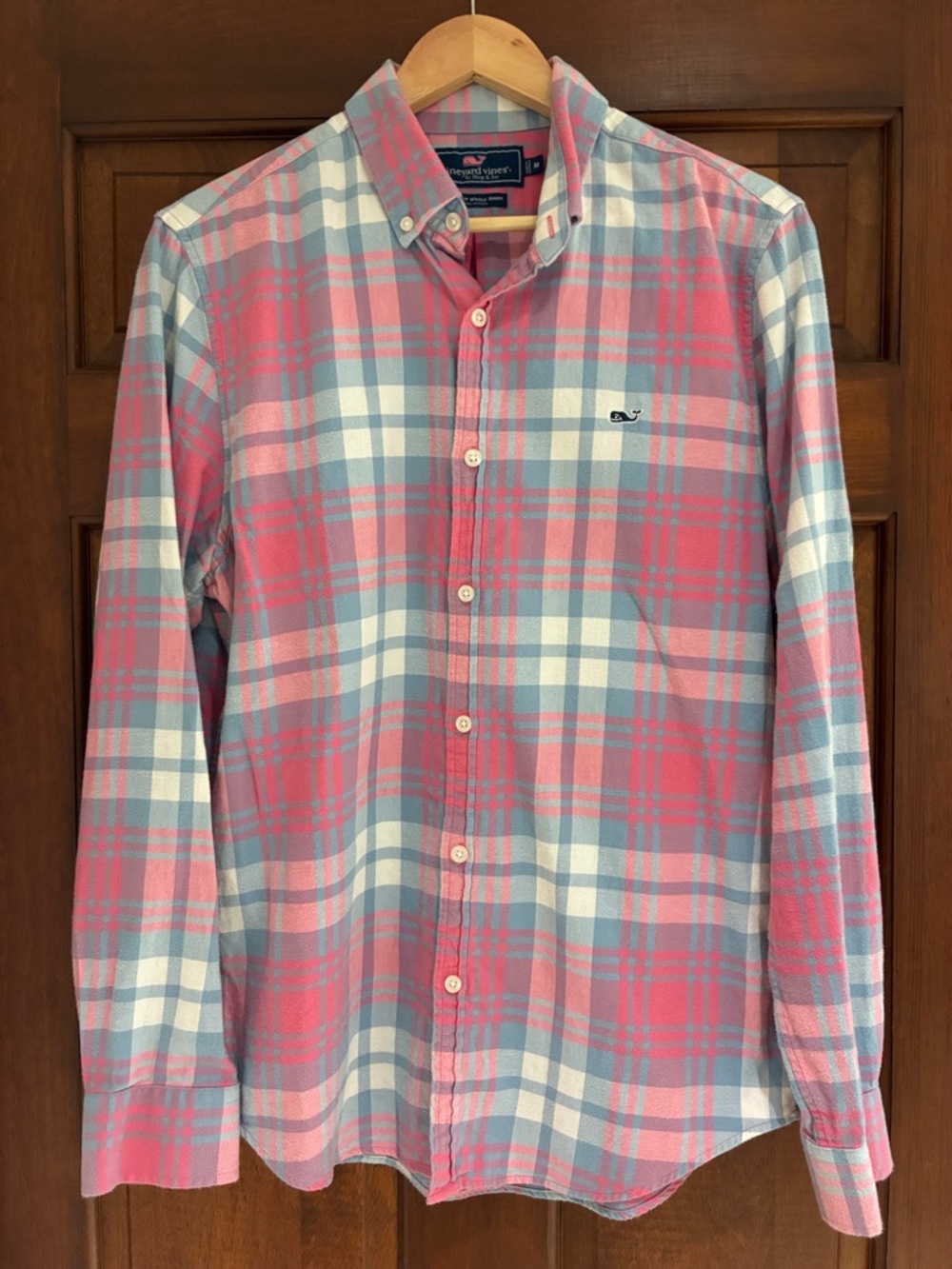 Vineyard Vines Pink and Light Blue Plaid Button-Down Shirt - Men's